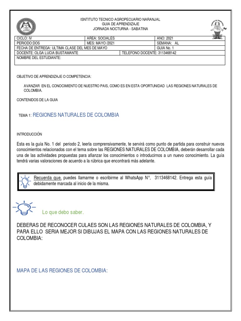 Regiones Naturales de Colombia | PDF | Biodiversidad | Selva amazónica