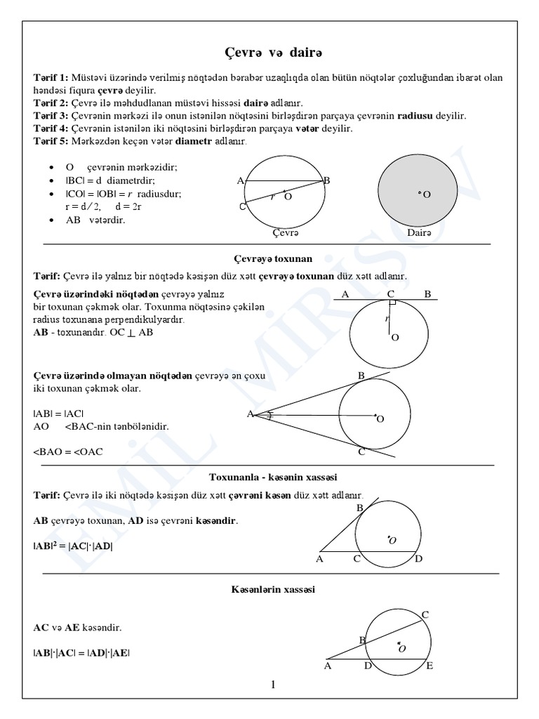 Çevrə VƏ Dairə | PDF