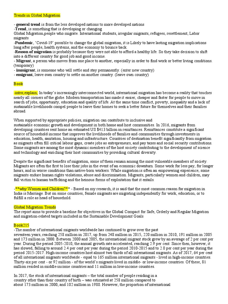 Global Migration Trends and Impacts | PDF | Human Migration | Immigration