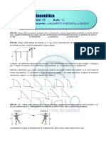 CINEMÁTICA - LISTA 6 - A12 - Lanç. Horizontal e Oblíquo - Plataforma FINAL