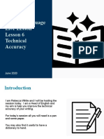 English Language Live Lesson Lesson 6 Technical Accuracy: June 2020