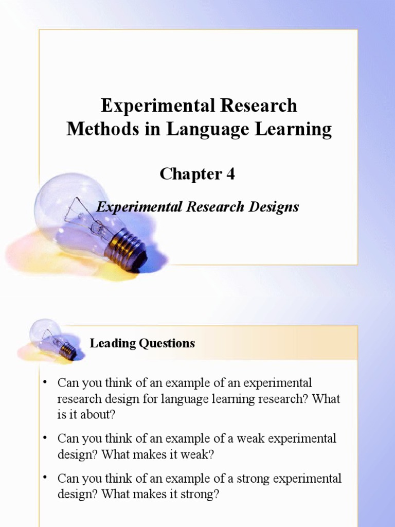 Chapter 4 Experimental Research Designs | PDF | Experiment | Statistics