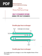 Heat Exchanger Design: ME 310 Thermo-Fluid System Design