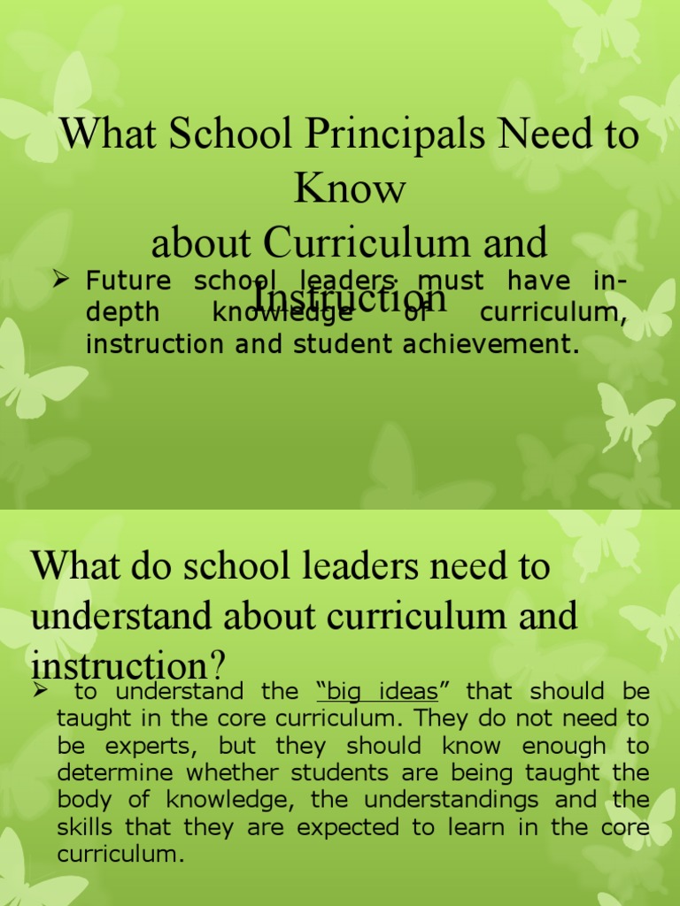 Essential Curriculum Insights for Principals | PDF | Career & Growth