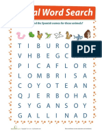 Animals in Spanish Word Search 2