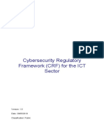 Cybersecurity Regulatory Framework (CRF) For The ICT Sector: Date: 29/05/2019 Classification: Public
