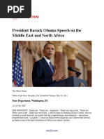 President Barack Obama Speech on the Middle East and North Africa