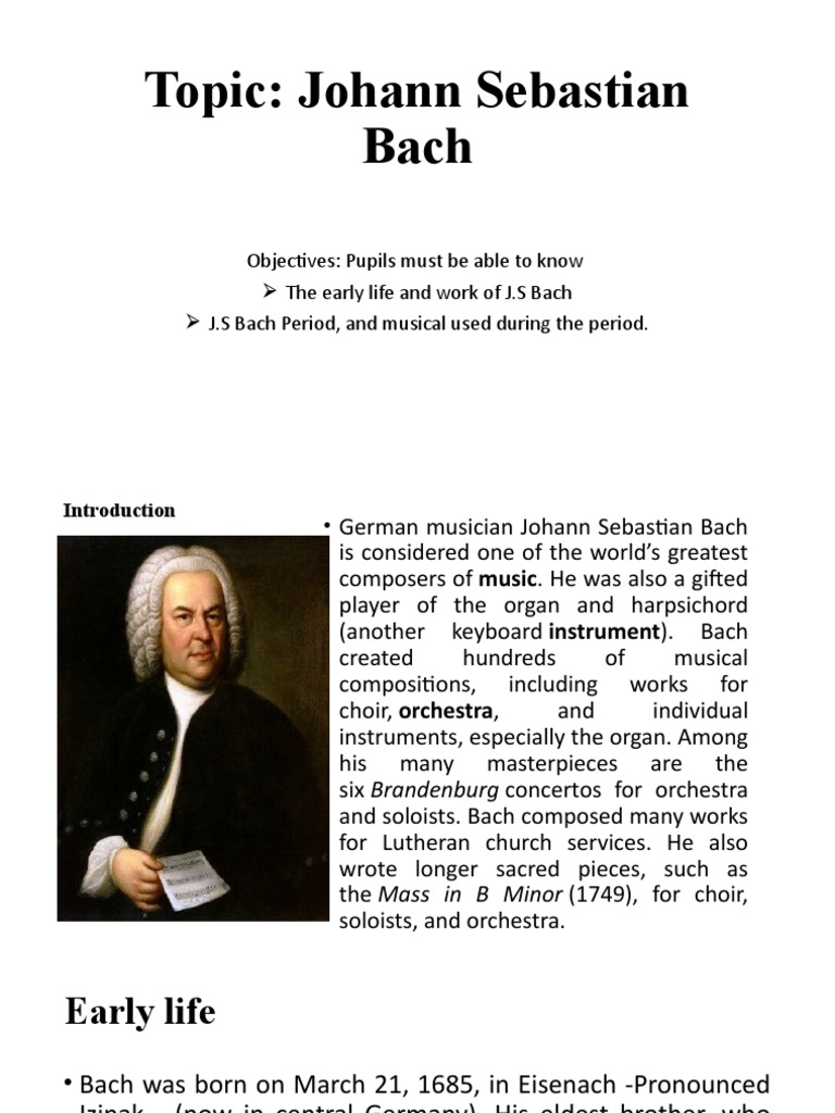 Topic Johann Sebastian Bach PDF Johann Sebastian Bach Musical