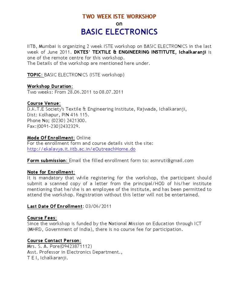 Electronics Workshop for Educators | PDF