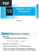 Multiple Linear Regression: Chapter 12