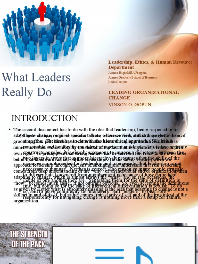 What Leaders Really Do Pdf Leadership Strategic Management