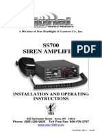 SS700 Siren Amplifier: Installation and Operating Instructions