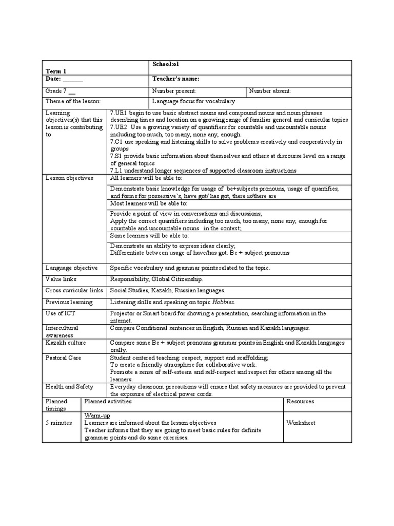 KSP English Lesson Plan Overview | PDF | Educational Technology | Learning