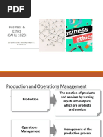 Business & Ethics (BAHU 1023) : Operations Management: Process