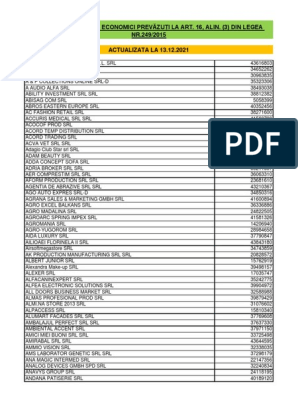 Lista Operatori Economici - Gestionare - Ambalaje, PDF