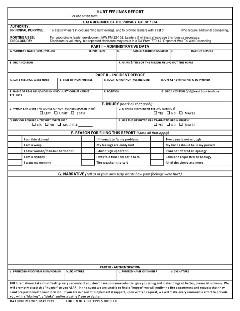 Whiner Complaint Form | PDF