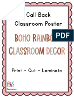 FREEBacktoSchoolBohoRainbowClassroomDecorCallBackPosterinSpanish 1