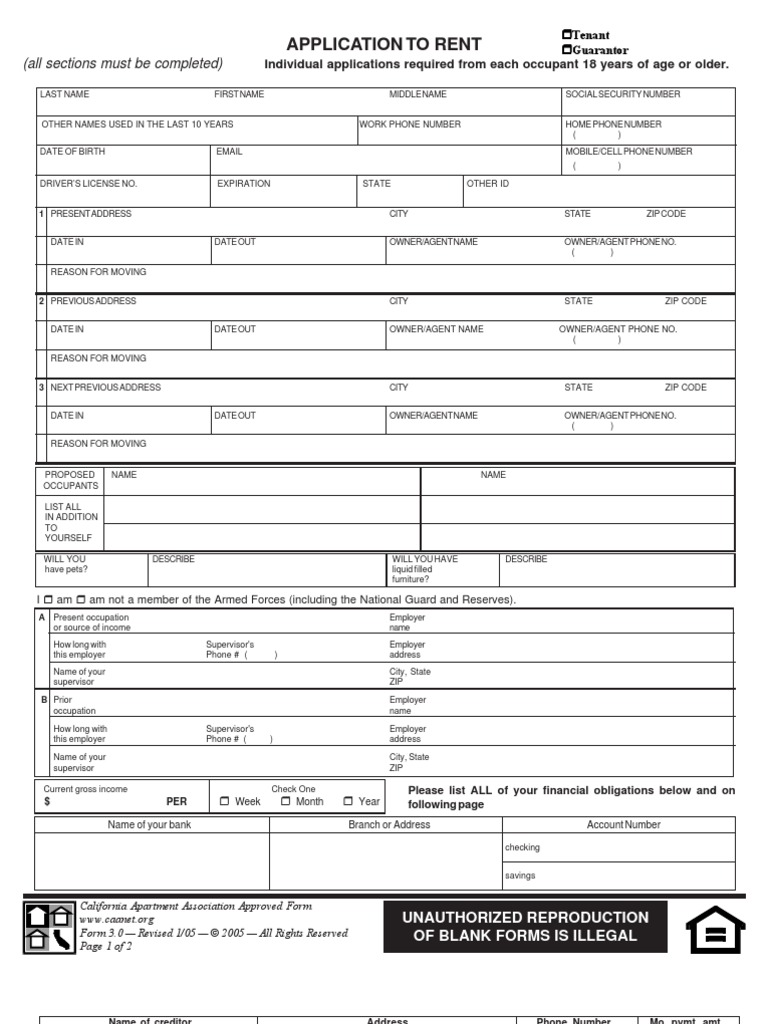 Application To Rent | PDF