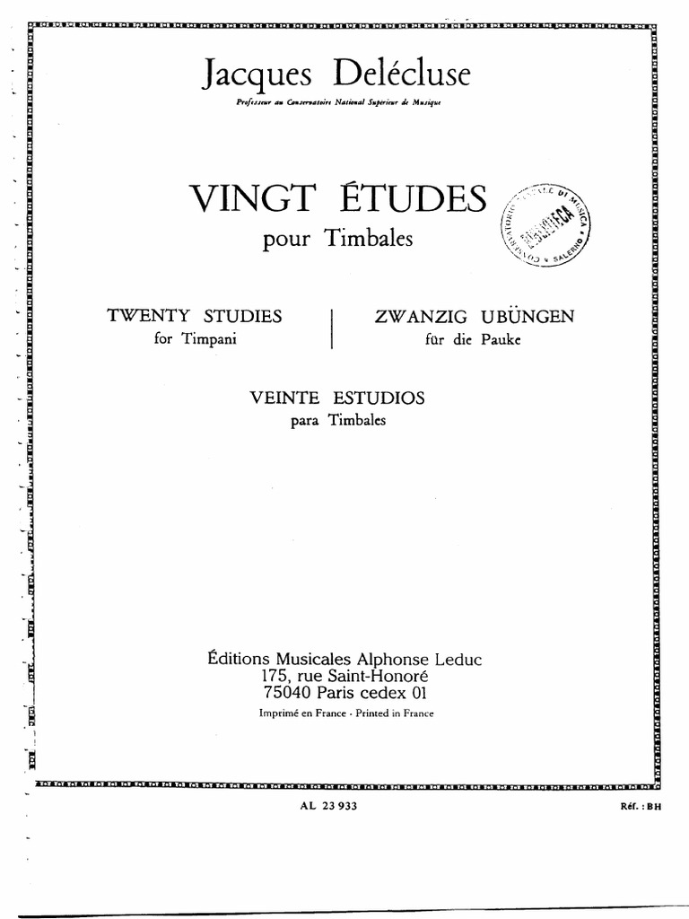 DelecluseTimpani 20 Etudes PDF