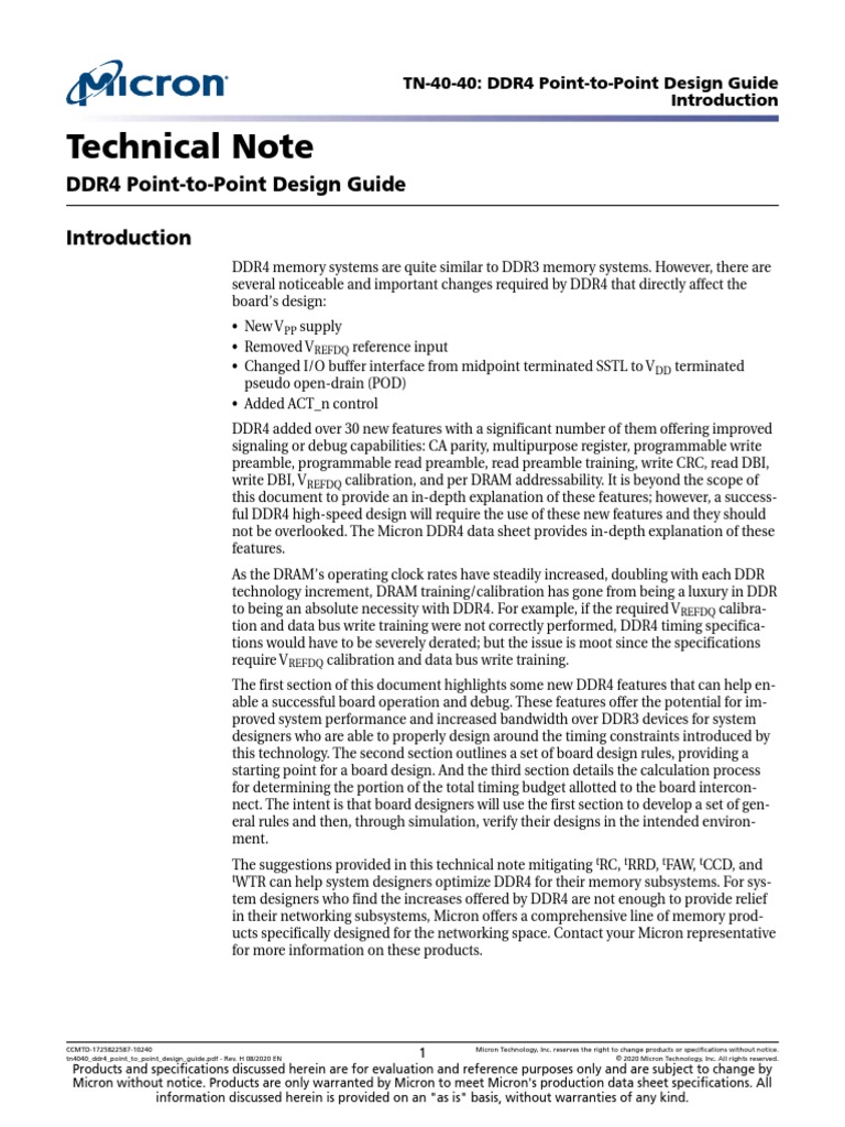 Technical Note: DDR4 Point-to-Point Design Guide | PDF | Computer