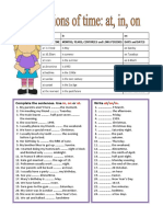 Prepositions of Time in on at Grammar Guides 43173