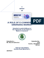 A Role of E-Commerce in Emerging Market: Submitted To: Submitted By: Mr. Vikas Sir (Director) Jyoti Roll No. 1841302015