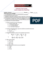 Evaluación La Recta Real Curso I