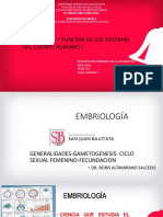 1ra Clase Embriología Generalidades-Gametogenesis-Fecundación