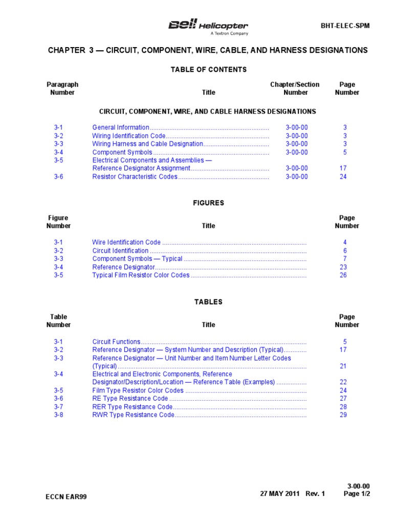 Chapter 3 Circuit, Component, Wire, Cable, and Harness Designations
