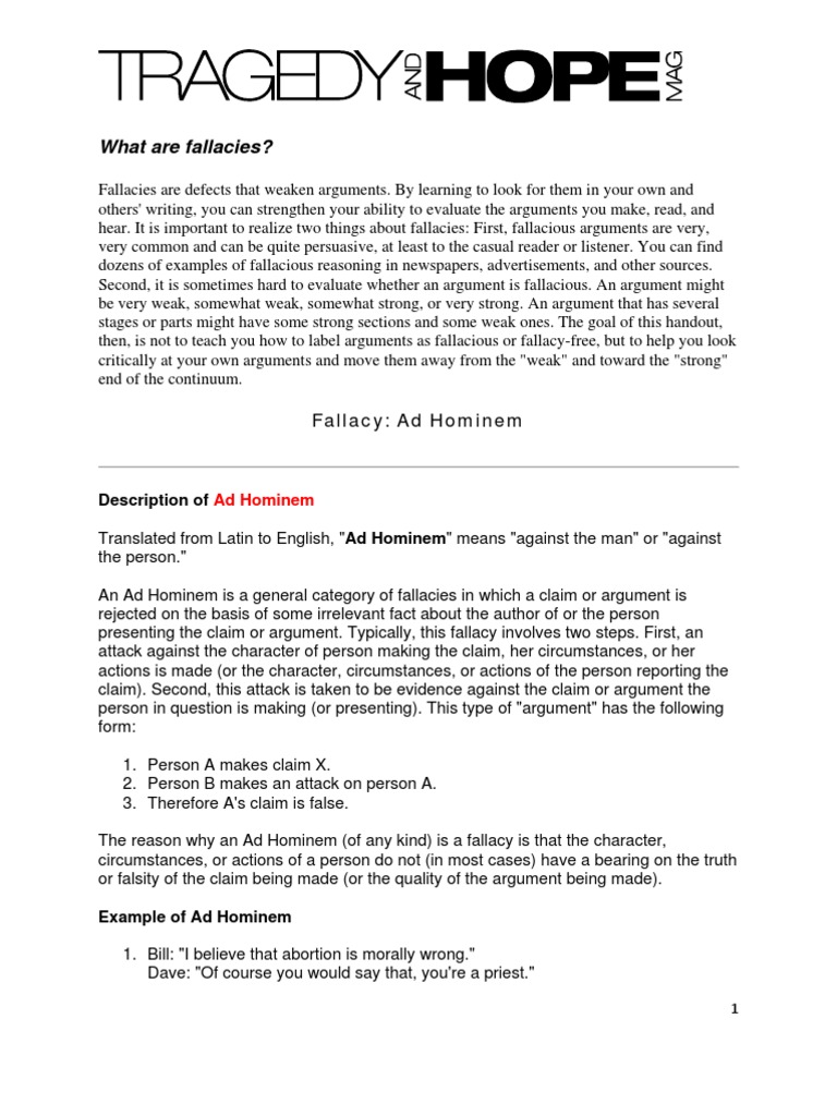 Logical Fallacies / Intellectual Self-Defense | PDF | Expert | Argument