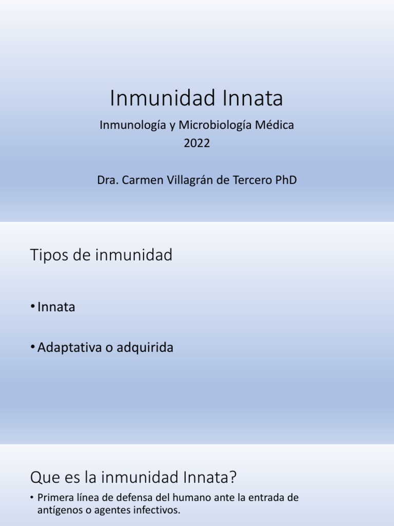 Inmunidad Innata: Defensas Iniciales | PDF | Sistema inmune | Sistema ...