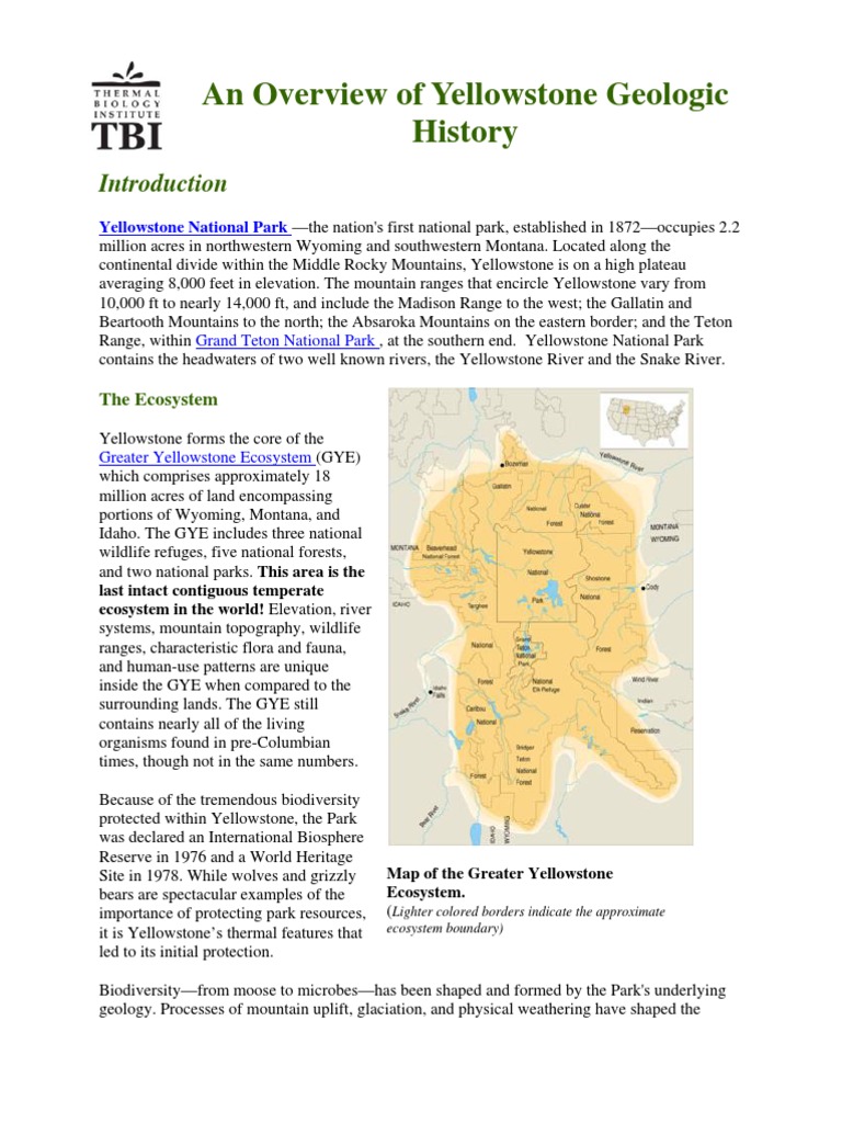 An Overview of Yellowstone Geologic History The Ecosystem PDF Plate Tectonics Yellowstone