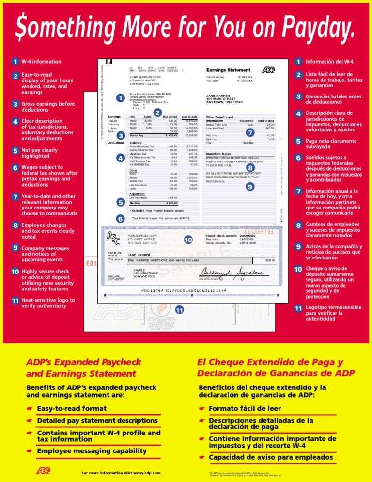 ADP Earnings Statement Tax In The United States Payroll Tax