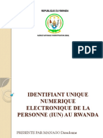IDENTIFIANT UNIQUE ELECTRONIQUE DE LA PERSONNE - Rwanda (IU