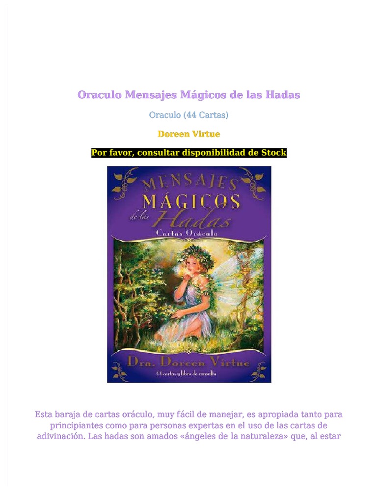Oráculo Mágico de las Hadas: Cartas y Mensajes | PDF