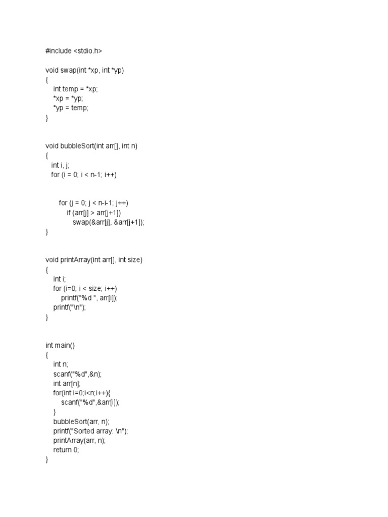 Bubble Sort | PDF