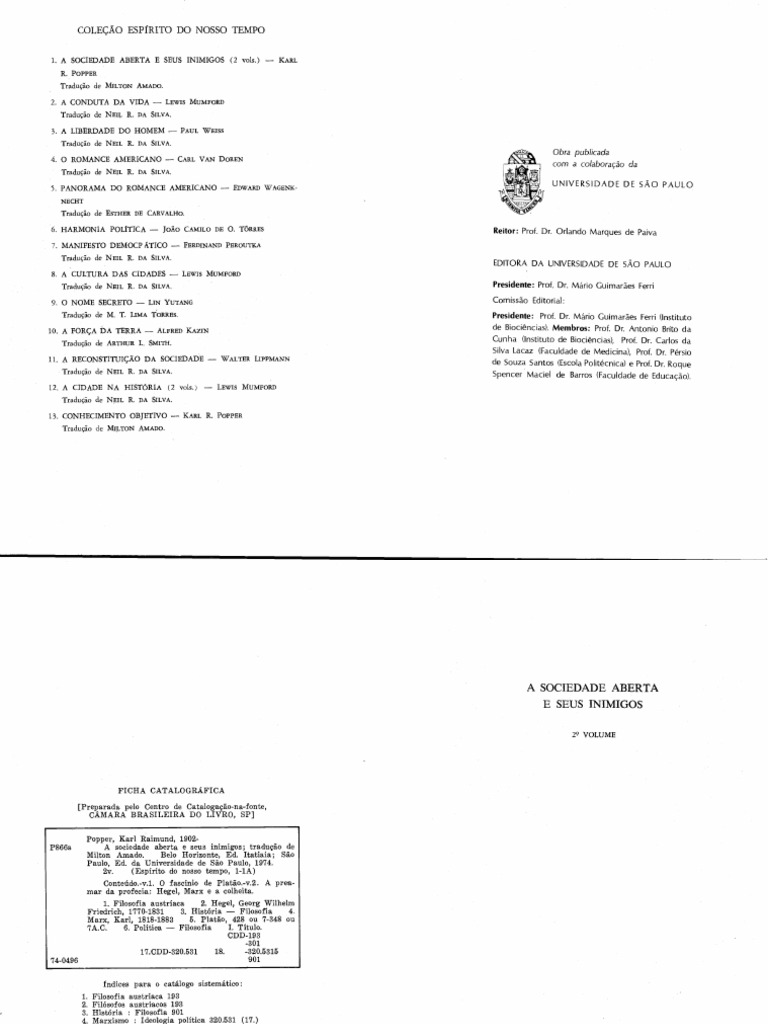 POPPER, Karl A Sociedade Aberta e Seus Inimigos, Vol IIpdf PDF