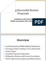 Writing Successful Session Proposals: Guidelines and Criteria TESOL Convention 2021, Houston