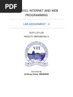 Cse3002: Internet and Web Programming: Lab Assignment - 2