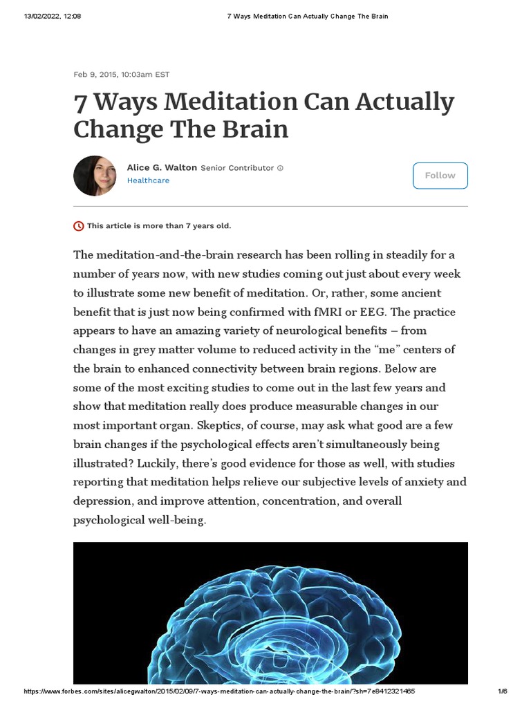 Meditation's Impact on Brain Health | PDF | Mindfulness | Meditation