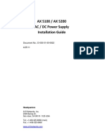 AX 5100 / AX 5200 AC / DC Power Supply Installation Guide: Document No.: D-030-01-00-0022 4/25/11
