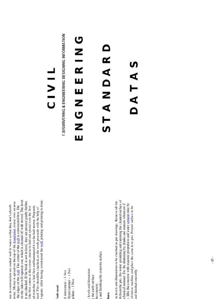 Civil Engineering Standards Data | PDF