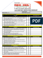 Food Safety and Sanitary Inspection Checklist: Red Sea Housing Services