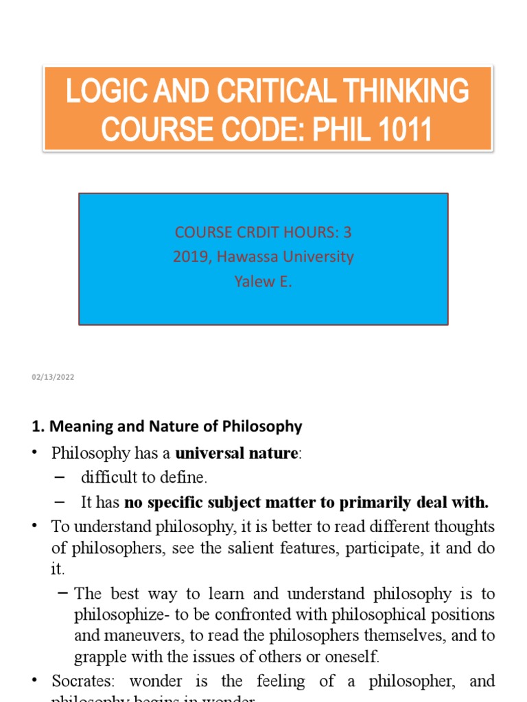 logic and critical thinking course code phil 1011 pdf