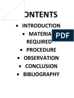 Introduction - Material - Procedure - Observation - Conclusion - Bibliography