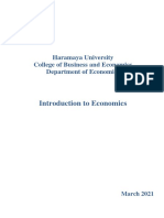 Introduction To Economics: Haramaya University College of Business and Economics Department of Economics