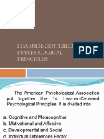 Learner-Centered Psychological Principles