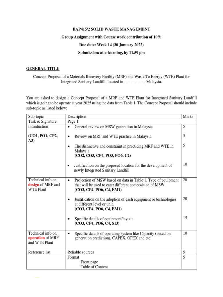 MRF Design Proposal for Malaysia | PDF | Municipal Solid Waste ...