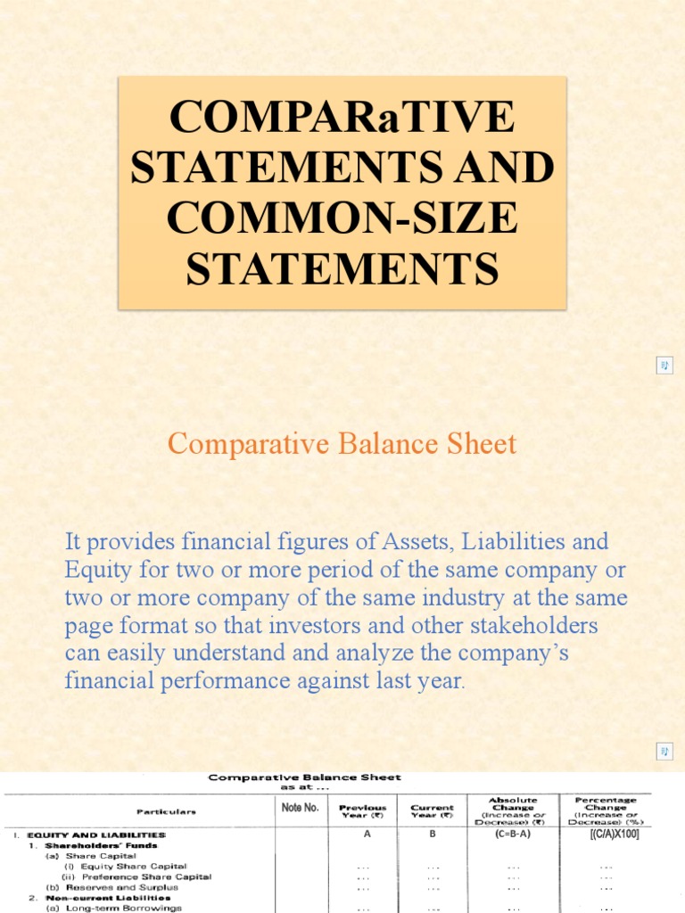 Comparative and Common Size Statements | PDF | Income Statement | Expense