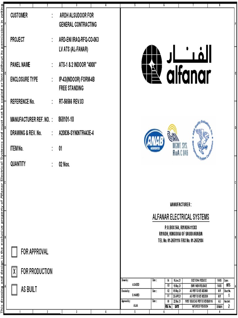 ATS-1 & 2 Indoor Panel Layout | PDF | Electrical Engineering | Electricity